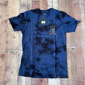 Buckle Sullen preditor badge graphic black and blue tie-dye t-shirt men's small